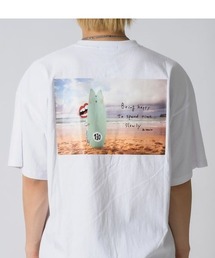 RE730 サーフボードにかくれているなみおくん ビッグシルエットTシャツ