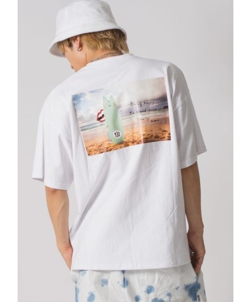 RE730(アールイーセブンサーティー)の「RE730 サーフボードにかくれているなみおくん ビッグシルエットTシャツ(Tシャツ/カットソー・メンズ・ブラック/オフホワイト・MEDIUM/LARGE/X-LARGE)」の5枚目の写真