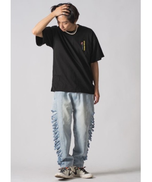 RE730(アールイーセブンサーティー)の「RE730 サーフボードにかくれているなみおくん ビッグシルエットTシャツ(Tシャツ/カットソー・メンズ・ブラック/オフホワイト・MEDIUM/LARGE/X-LARGE)」の13枚目の写真