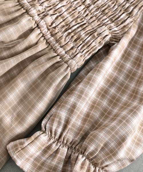 mily bilet（ミウィビレット）の「【mily bilet】愛されモテワンピ。チェック柄チュールレイヤードシャーリングワンピース（ワンピース・レディース・ピンク/ブルー/グリーン・SMALL/MEDIUM/LARGE）」の18枚目の写真