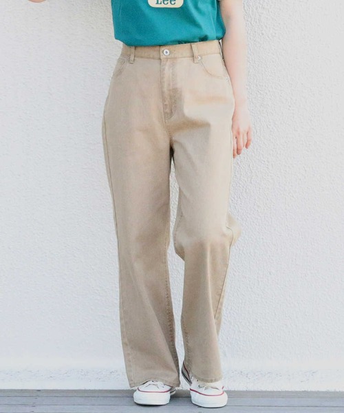 HONEYSUCKLE ROSE（ハニーサックルローズ）の「【HONEYSUCKLE ROSE】カラーセミワイドパンツ（デニムパンツ・レディース・ブラウン/オレンジ/グリーン・M/S/L）」の2枚目の写真