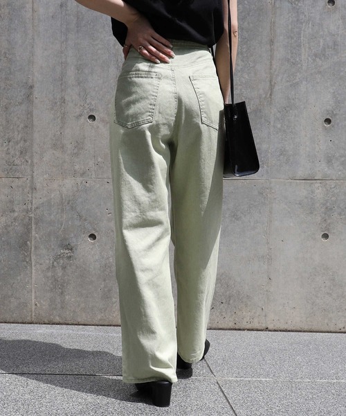 HONEYSUCKLE ROSE（ハニーサックルローズ）の「【HONEYSUCKLE ROSE】カラーセミワイドパンツ（デニムパンツ・レディース・ブラウン/オレンジ/グリーン・M/S/L）」の14枚目の写真