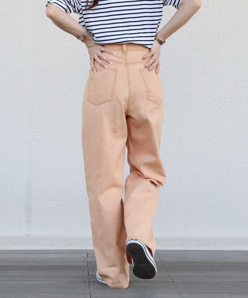 HONEYSUCKLE ROSE（ハニーサックルローズ）の「【HONEYSUCKLE ROSE】カラーセミワイドパンツ（デニムパンツ・レディース・ブラウン/オレンジ/グリーン・M/S/L）」の17枚目の写真