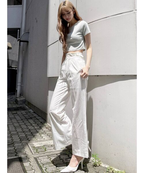 GYDA(ジェイダ)の「gs embroidery ショートTシャツ(Tシャツ/カットソー・レディース・オフホワイト/ブラック/ミント・FREE)」の5枚目の写真