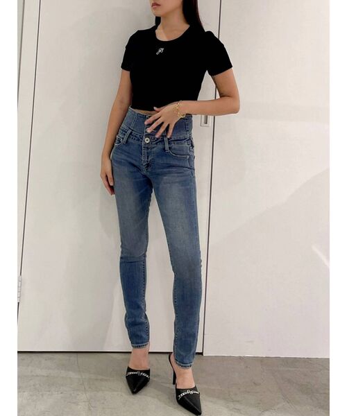 GYDA(ジェイダ)の「gs embroidery ショートTシャツ(Tシャツ/カットソー・レディース・オフホワイト/ブラック/ミント・FREE)」の9枚目の写真