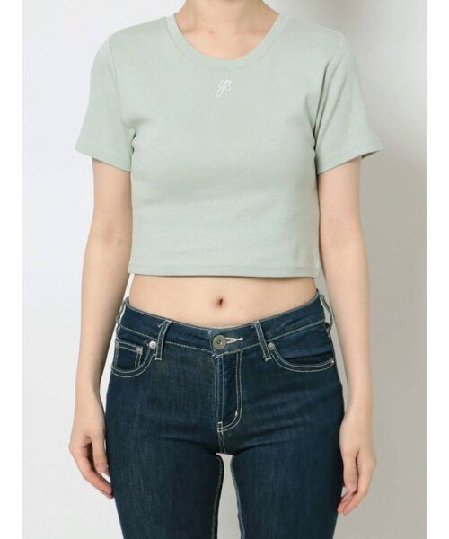 GYDA(ジェイダ)の「gs embroidery ショートTシャツ(Tシャツ/カットソー・レディース・オフホワイト/ブラック/ミント・FREE)」の14枚目の写真