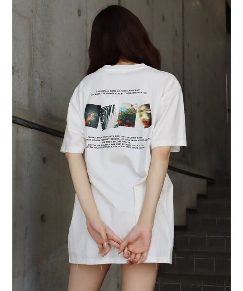 EVRIS（エヴリス）の「バックフォトBIG TEE（Tシャツ/カットソー・レディース・ホワイト/ブラック・FREE）」の22枚目の写真