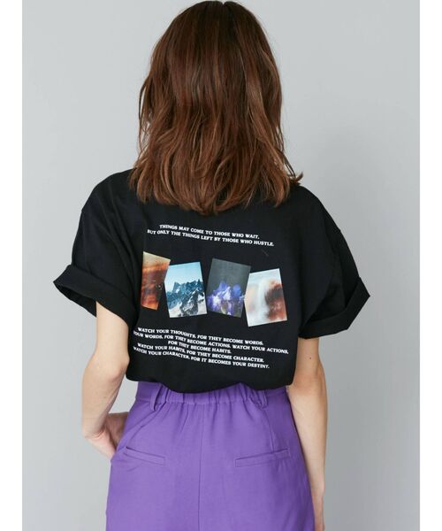 EVRIS（エヴリス）の「バックフォトBIG TEE（Tシャツ/カットソー・レディース・ホワイト/ブラック・FREE）」の6枚目の写真