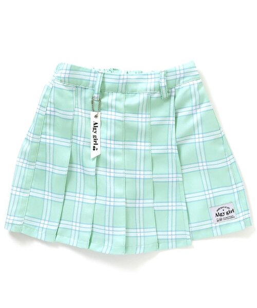 algy（アルジー）の「チェックプリーツラップキュロット（その他パンツ・キッズ・ラベンダー/ベージュ/サックスブルー/ミント・XX-SMALL/SMALL/X-SMALL/MEDIUM）」の2枚目の写真