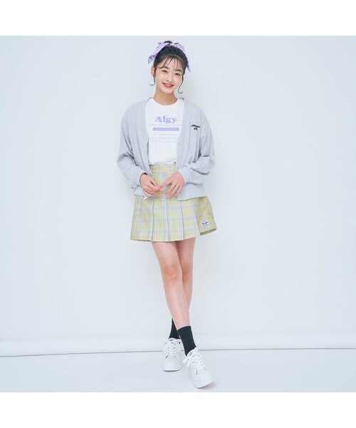 algy（アルジー）の「チェックプリーツラップキュロット（その他パンツ・キッズ・ラベンダー/ベージュ/サックスブルー/ミント・XX-SMALL/SMALL/X-SMALL/MEDIUM）」の6枚目の写真