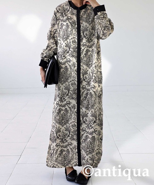 antiqua(アンティカ)の「トワルドジュイ風シャツワンピース(ワンピース・レディース・アイボリー・FREE)」の5枚目の写真