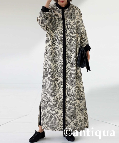 antiqua(アンティカ)の「トワルドジュイ風シャツワンピース(ワンピース・レディース・アイボリー・FREE)」の7枚目の写真