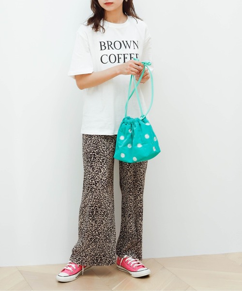 Birthday room（バースデイルーム）の「花刺繍巾着バッグ（ハンドバッグ・レディース・ブラック/グリーン/チェック・FREE）」の14枚目の写真