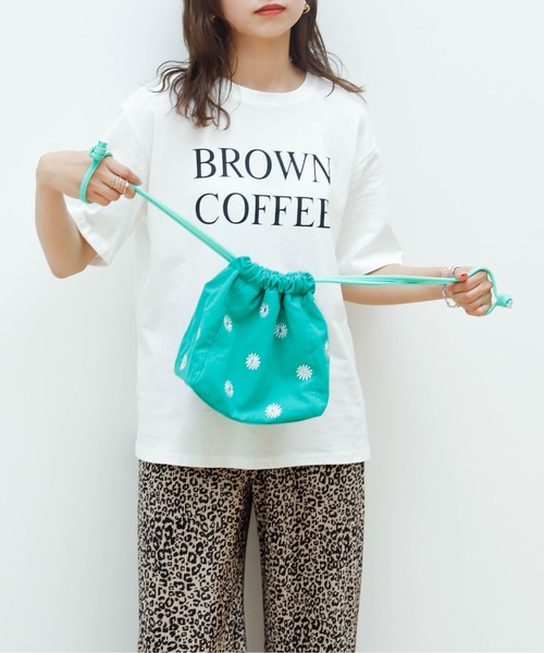 Birthday room（バースデイルーム）の「花刺繍巾着バッグ（ハンドバッグ・レディース・ブラック/グリーン/チェック・FREE）」の17枚目の写真