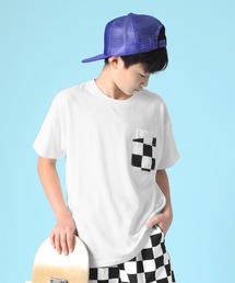 GLAZOS | 天竺・ドロップショルダー総柄Wポケット半袖Tシャツ【セットアップ対応】(Tシャツ/カットソー)