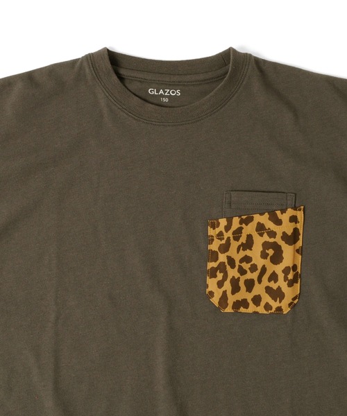 GLAZOS（グラソス）の「天竺・ドロップショルダー総柄Wポケット半袖Tシャツ【セットアップ対応】（Tシャツ/カットソー・キッズ・ホワイト/モカ/チャコールグレー/ライトブルー・130cm/140cm/160cm/150cm/170cm）」の18枚目の写真