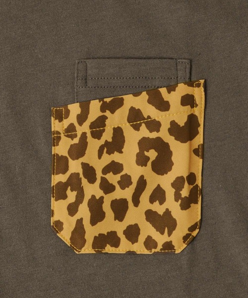 GLAZOS（グラソス）の「天竺・ドロップショルダー総柄Wポケット半袖Tシャツ【セットアップ対応】（Tシャツ/カットソー・キッズ・ホワイト/モカ/チャコールグレー/ライトブルー・130cm/140cm/160cm/150cm/170cm）」の20枚目の写真