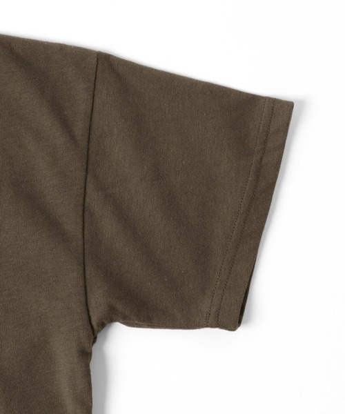 GLAZOS（グラソス）の「天竺・ドロップショルダー総柄Wポケット半袖Tシャツ【セットアップ対応】（Tシャツ/カットソー・キッズ・ホワイト/モカ/チャコールグレー/ライトブルー・130cm/140cm/160cm/150cm/170cm）」の16枚目の写真