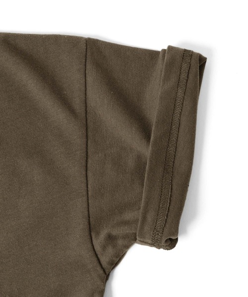 GLAZOS（グラソス）の「天竺・ドロップショルダー総柄Wポケット半袖Tシャツ【セットアップ対応】（Tシャツ/カットソー・キッズ・ホワイト/モカ/チャコールグレー/ライトブルー・130cm/140cm/160cm/150cm/170cm）」の12枚目の写真