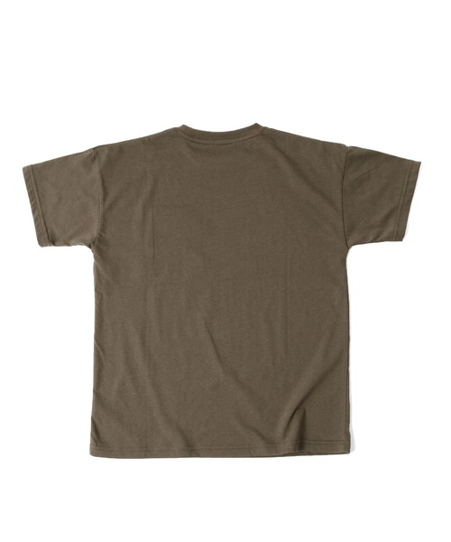 GLAZOS（グラソス）の「天竺・ドロップショルダー総柄Wポケット半袖Tシャツ【セットアップ対応】（Tシャツ/カットソー・キッズ・ホワイト/モカ/チャコールグレー/ライトブルー・130cm/140cm/160cm/150cm/170cm）」の7枚目の写真