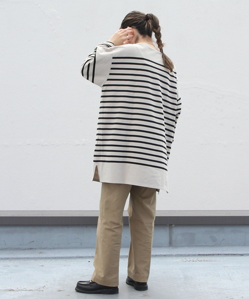 ORCIVAL(オーシバル)の「ORCIVAL/オーシバル ラッセルボーダービッグシルエット RACHEL BIG 6101C 22AW(Tシャツ/カットソー・レディース・ベージュ/ブルー/ダークネイビー/ロイヤルブルー/グリーン・8)」の21枚目の写真