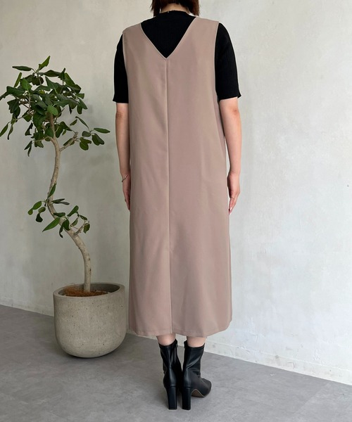 prose verse（プロズヴェール）の「ポケットパール付きジャンスカ（ジャンパースカート・レディース・ブラック/モカ・MEDIUM）」の22枚目の写真