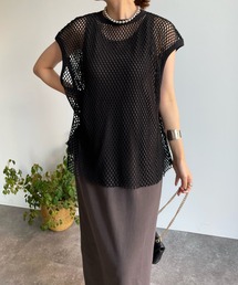 DouDou | メッシュプルオーバー＋リブワンピースSET(ワンピース)