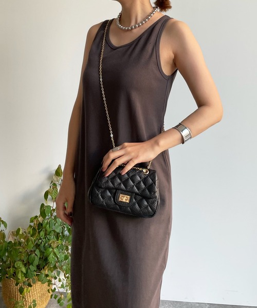 DouDou（ドゥドゥ）の「メッシュプルオーバー＋リブワンピースSET（ワンピース・レディース・ブラック/オフホワイト・FREE）」の4枚目の写真