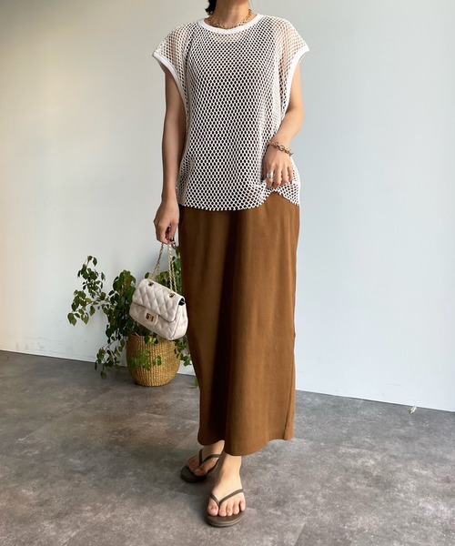 DouDou（ドゥドゥ）の「メッシュプルオーバー＋リブワンピースSET（ワンピース・レディース・ブラック/オフホワイト・FREE）」の19枚目の写真