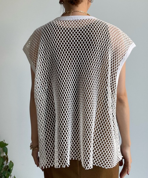 DouDou（ドゥドゥ）の「メッシュプルオーバー＋リブワンピースSET（ワンピース・レディース・ブラック/オフホワイト・FREE）」の6枚目の写真