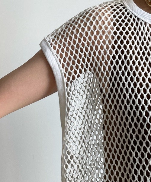 DouDou（ドゥドゥ）の「メッシュプルオーバー＋リブワンピースSET（ワンピース・レディース・ブラック/オフホワイト・FREE）」の11枚目の写真