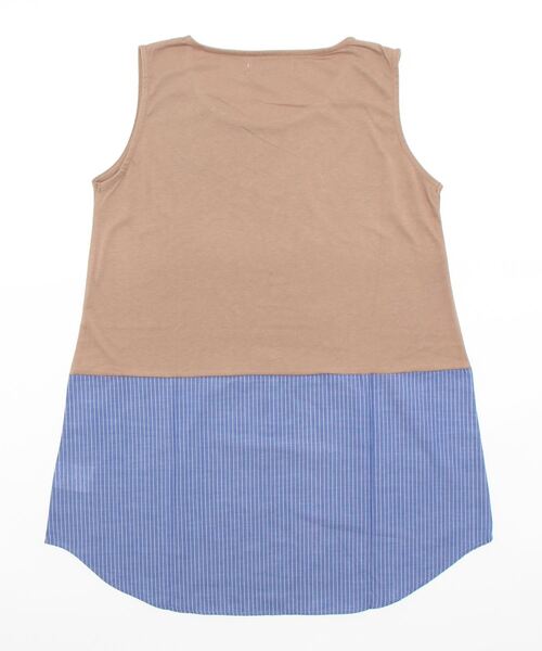 reca（レカ）の「シャツヘムレイヤードタンクトップ（Tシャツ/カットソー・レディース・ブラック/オフホワイト/カーキ/ベージュ・FREE）」の5枚目の写真