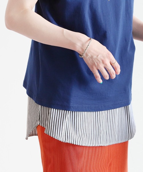 reca（レカ）の「シャツヘムレイヤードタンクトップ（Tシャツ/カットソー・レディース・ブラック/オフホワイト/カーキ/ベージュ・FREE）」の21枚目の写真