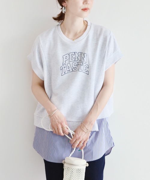 reca（レカ）の「シャツヘムレイヤードタンクトップ（Tシャツ/カットソー・レディース・ブラック/オフホワイト/カーキ/ベージュ・FREE）」の6枚目の写真