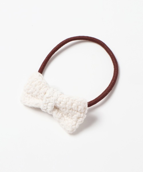 KP DECO（ケーピーデコ）の「ニットリボンのヘアポニー同色２個セット（ヘアゴム・キッズ・オフホワイト/ピンク/イエロー・FREE）」の9枚目の写真