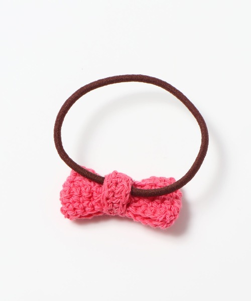 KP DECO（ケーピーデコ）の「ニットリボンのヘアポニー同色２個セット（ヘアゴム・キッズ・オフホワイト/ピンク/イエロー・FREE）」の4枚目の写真