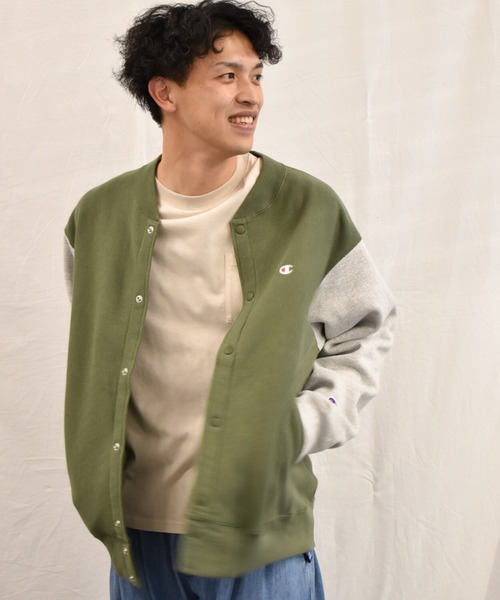 Champion スナップ カーディガン スウェット Champion チャンピオン リバースウィーブ スナップ スウェット