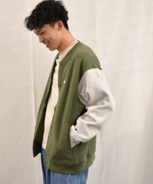 Champion スナップ カーディガン スウェット 90's USA製 Champion Reverse Weave Snap Sweat Cardigan L