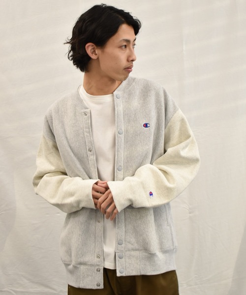 Champion スナップ カーディガン スウェット 90s USA製 Championチャンピオン ワンポイント リバースウィーブ