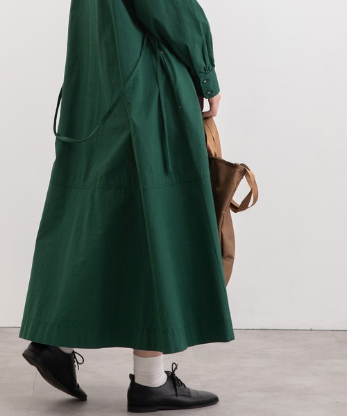 POU DOU DOU（プードゥドゥ）の「ロー切り替えワークシャツワンピース（ワンピース・レディース・ダークグリーン/オフホワイト/カーキ/マスタード・3）」の11枚目の写真