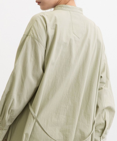 POU DOU DOU（プードゥドゥ）の「ロー切り替えワークシャツワンピース（ワンピース・レディース・ダークグリーン/オフホワイト/カーキ/マスタード・3）」の19枚目の写真