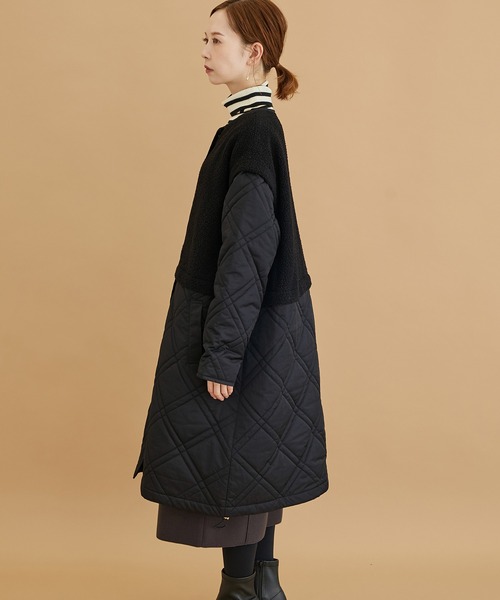 ROPE' PICNIC（ロペピクニック）の「【WEB限定】ボアキルト切り替えルーズアウター（その他アウター・レディース・ベージュ/ブラック・38）」の10枚目の写真