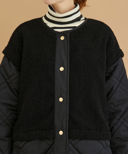 ROPE' PICNIC（ロペピクニック）の「【WEB限定】ボアキルト切り替えルーズアウター（その他アウター・レディース・ベージュ/ブラック・38）」の12枚目の写真