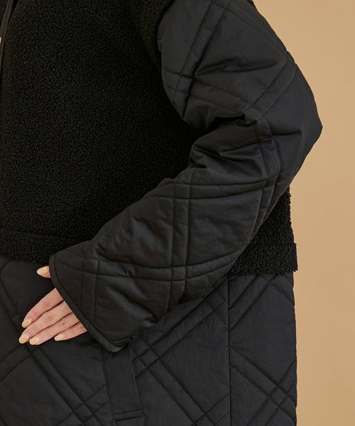 ROPE' PICNIC（ロペピクニック）の「【WEB限定】ボアキルト切り替えルーズアウター（その他アウター・レディース・ベージュ/ブラック・38）」の14枚目の写真