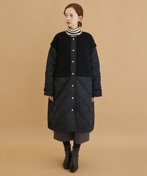 ROPE' PICNIC（ロペピクニック）の「【WEB限定】ボアキルト切り替えルーズアウター（その他アウター・レディース・ベージュ/ブラック・38）」の9枚目の写真