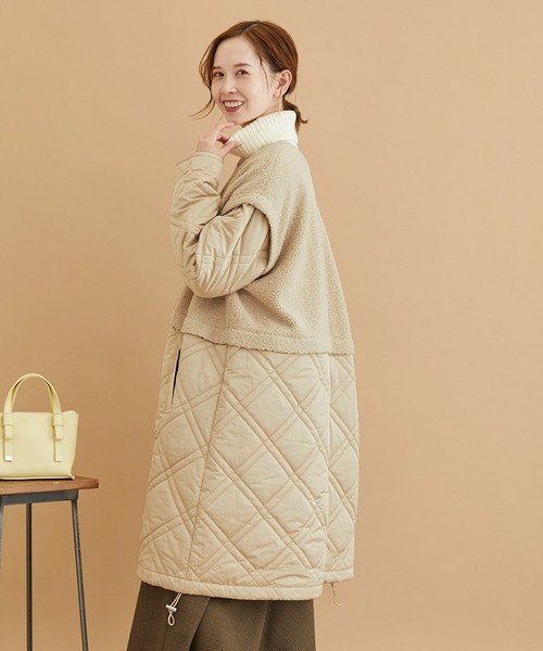 ROPE' PICNIC（ロペピクニック）の「【WEB限定】ボアキルト切り替えルーズアウター（その他アウター・レディース・ベージュ/ブラック・38）」の6枚目の写真