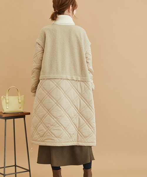 ROPE' PICNIC（ロペピクニック）の「【WEB限定】ボアキルト切り替えルーズアウター（その他アウター・レディース・ベージュ/ブラック・38）」の8枚目の写真