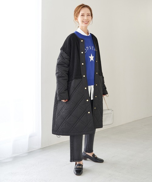 ROPE' PICNIC（ロペピクニック）の「【WEB限定】ボアキルト切り替えルーズアウター（その他アウター・レディース・ベージュ/ブラック・38）」の21枚目の写真