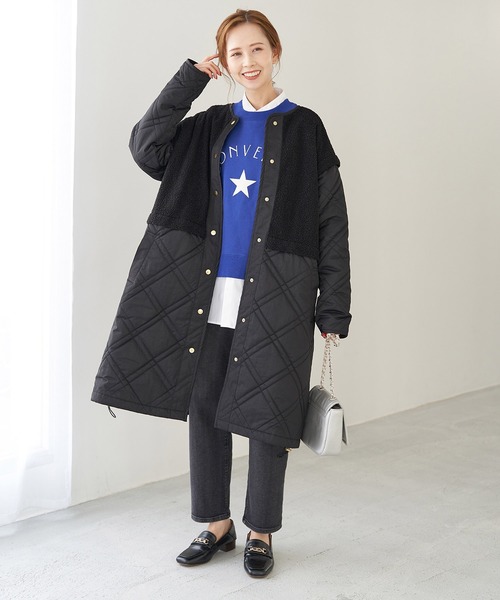 ROPE' PICNIC（ロペピクニック）の「【WEB限定】ボアキルト切り替えルーズアウター（その他アウター・レディース・ベージュ/ブラック・38）」の22枚目の写真