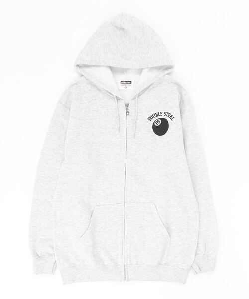 DOUBLE STEAL（ダブルスティール）の「DS Ball parker 裏起毛ZIPパーカー（パーカー・メンズ・ダークブラウン/ブラック/アッシュグレー・MEDIUM/LARGE/X-LARGE）」の8枚目の写真